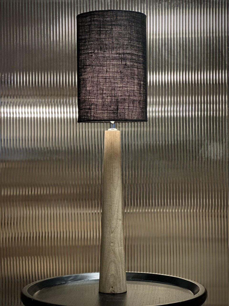 ADA table lamp natural with black jute shade