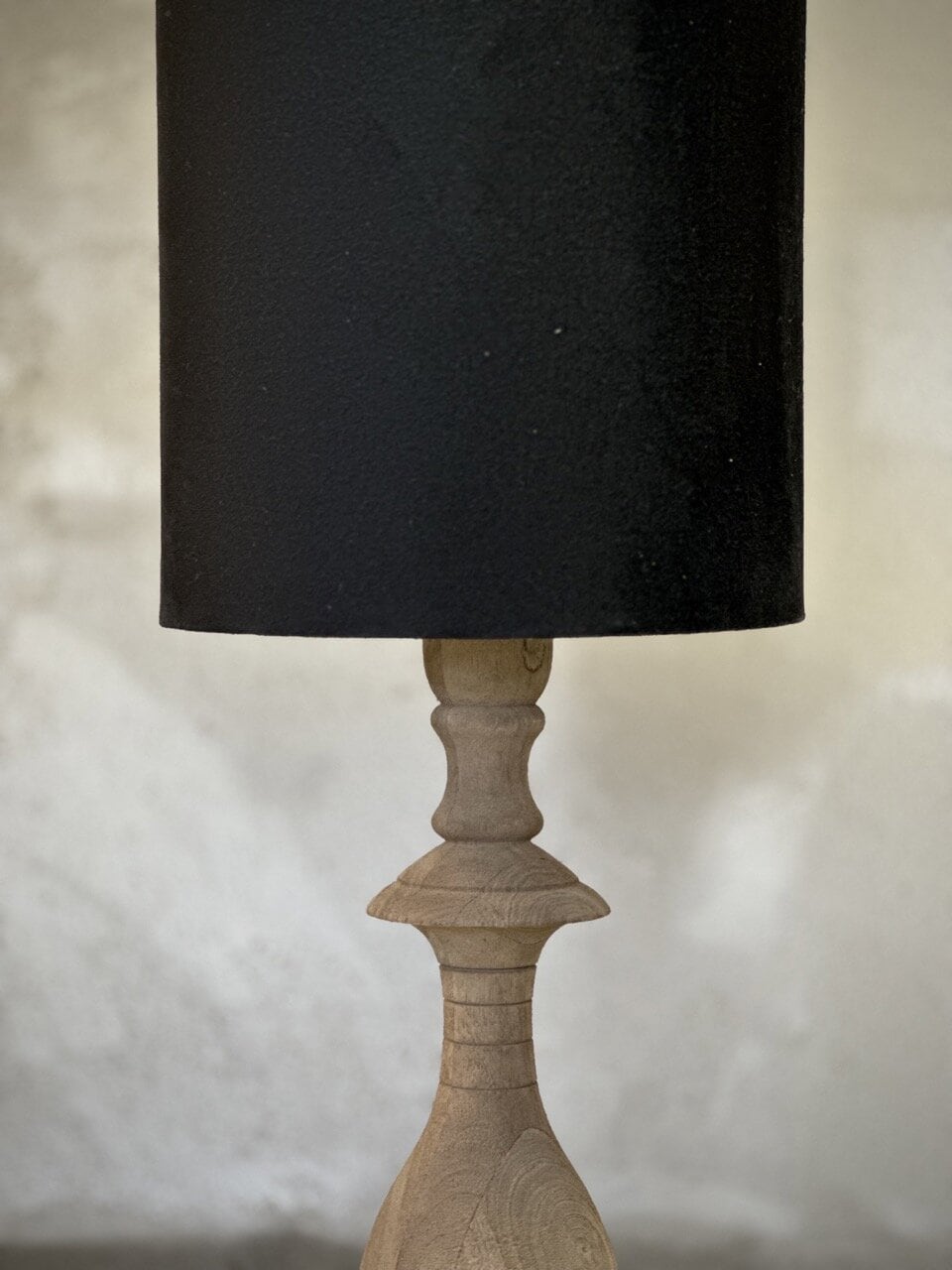 NOLO table lamp, natural with black velvet shade