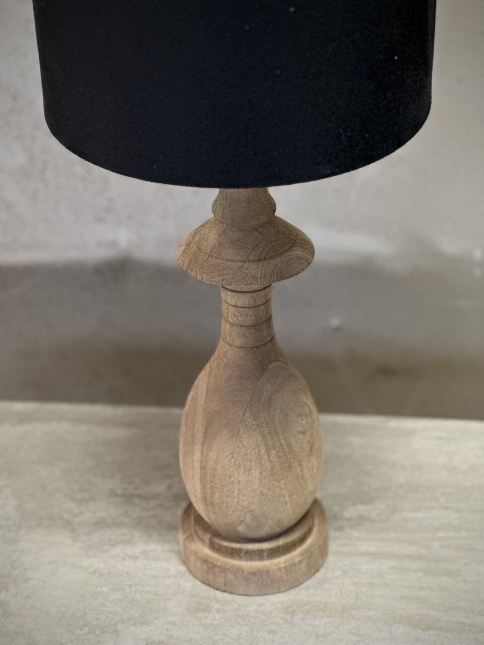 NOLO table lamp, natural with black velvet shade