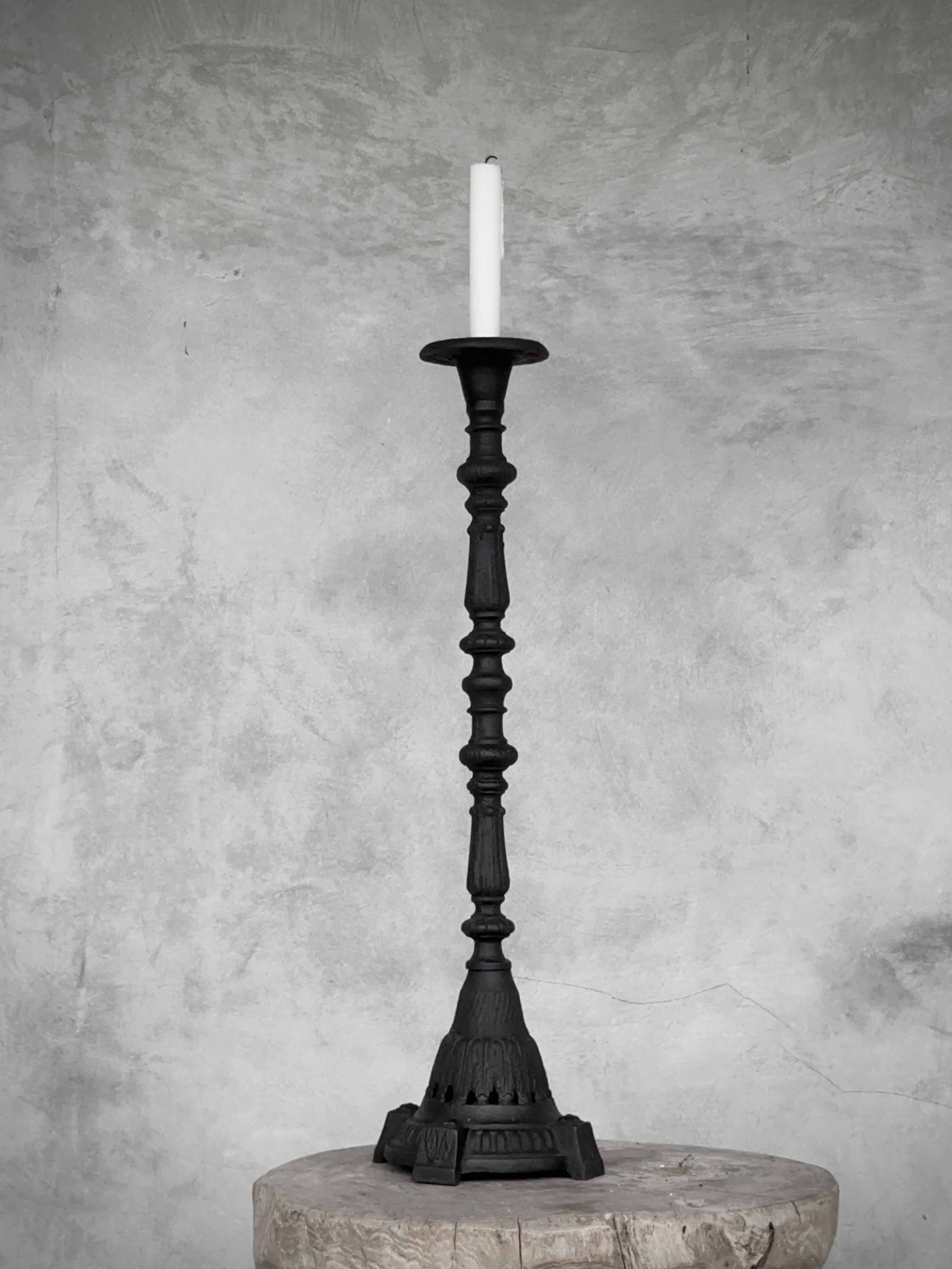 KALINI cast iron candle holder, antique