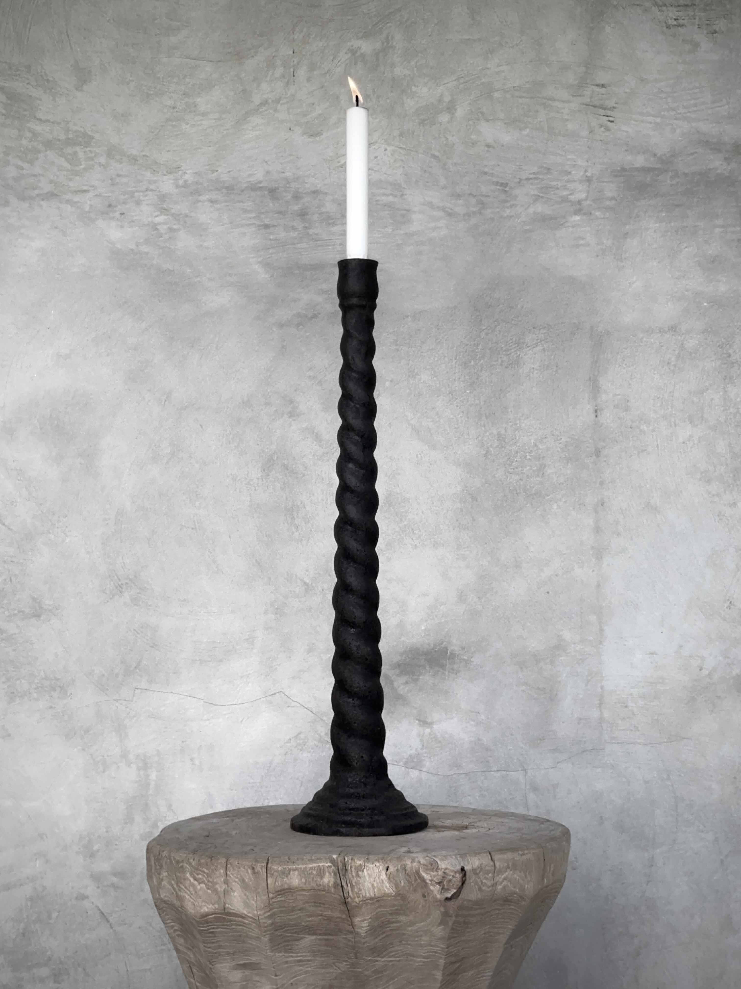 ZEKE cast iron candle holder, antique