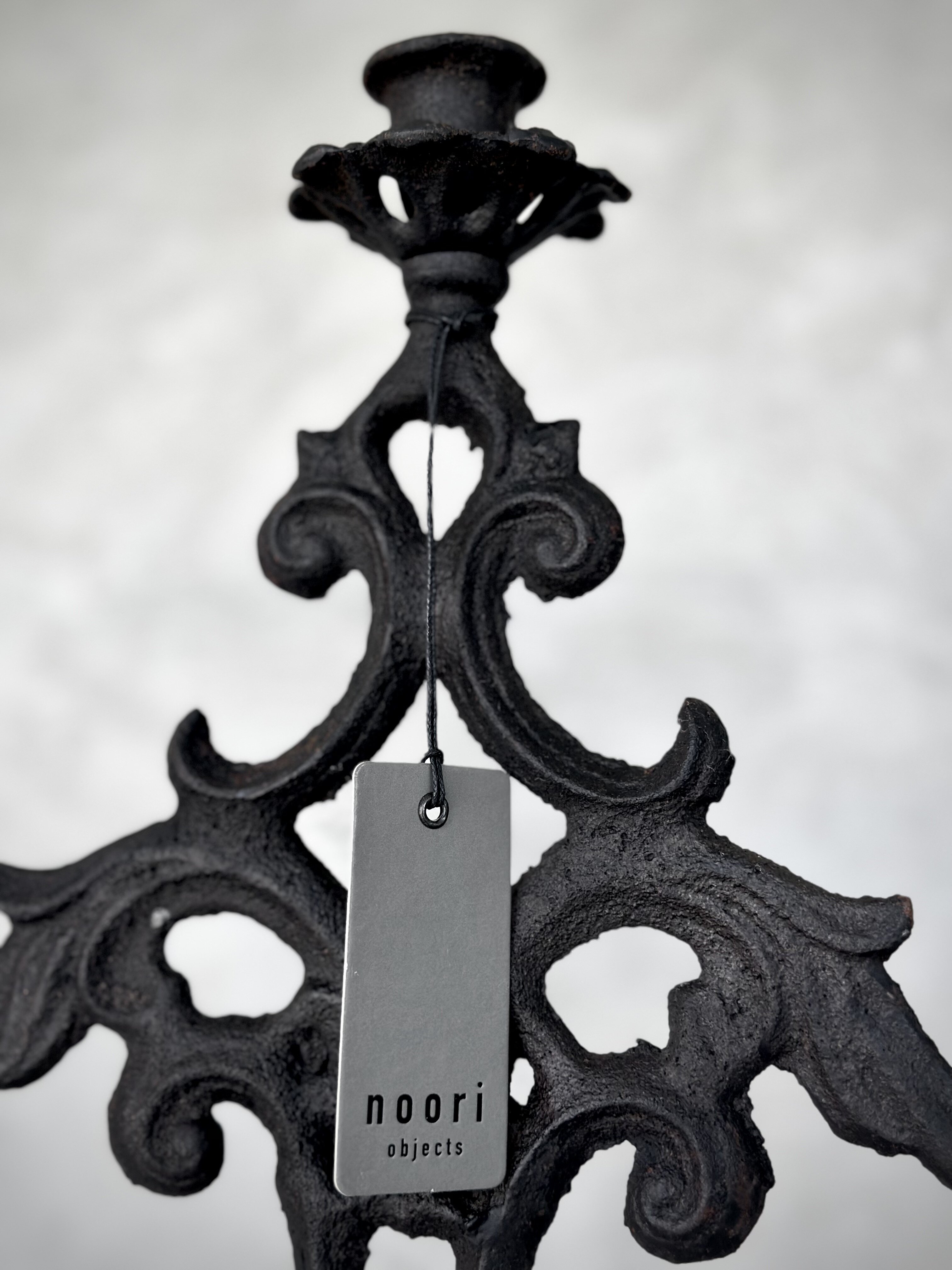 SOPHIA cast irom candle holder, antique