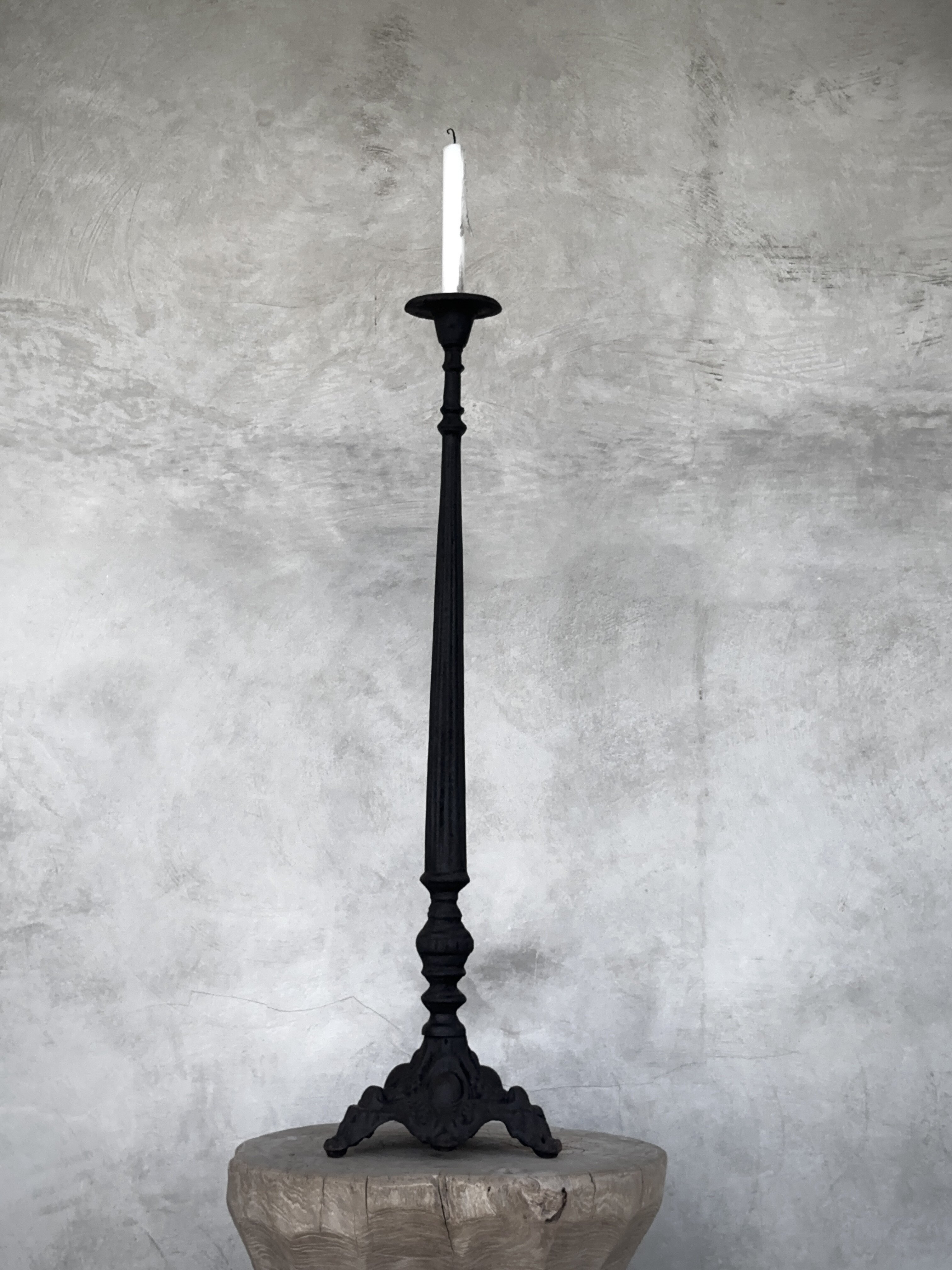 REGENCY cast iron candle holder, antique