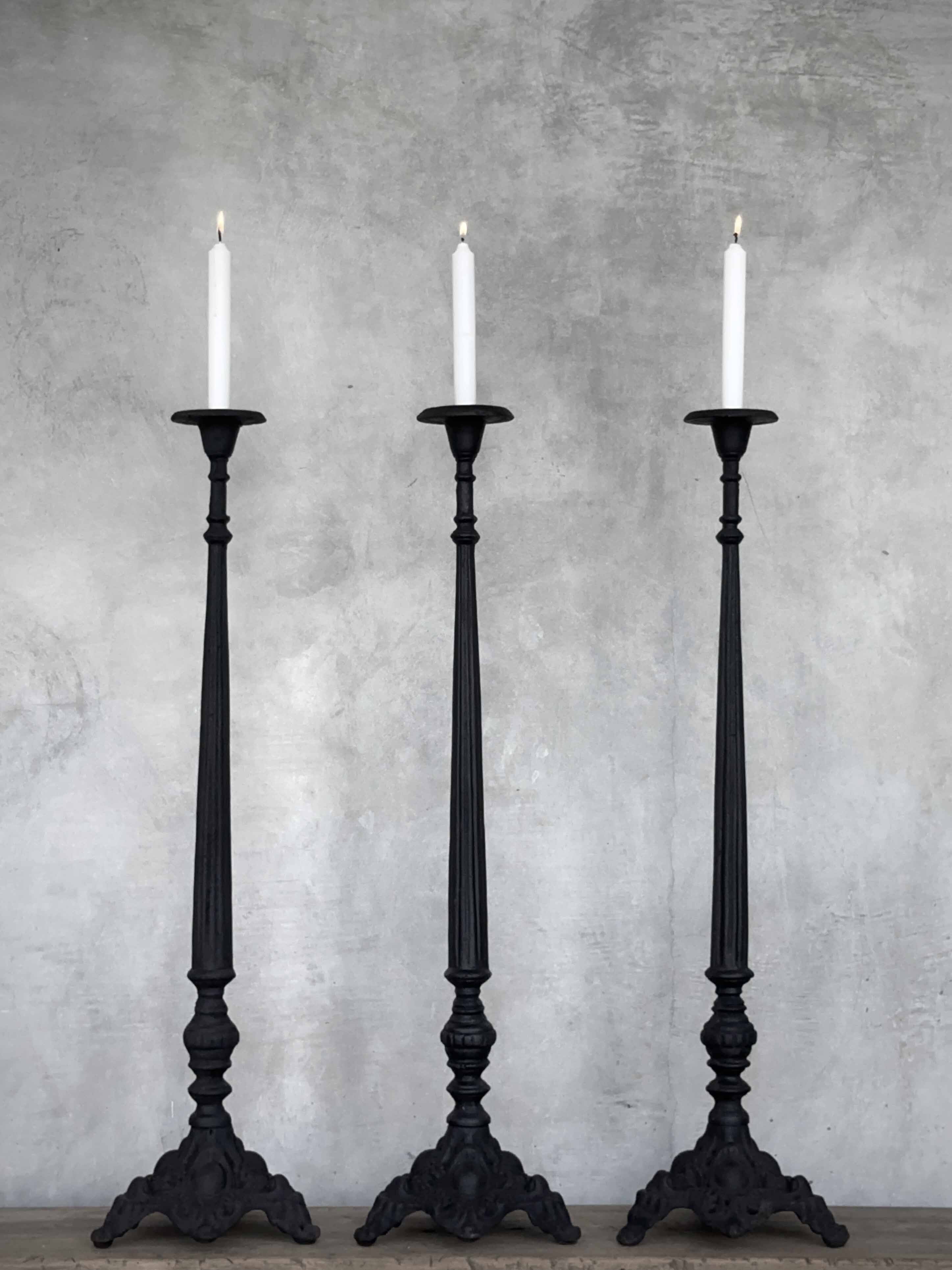 REGENCY cast iron candle holder, antique