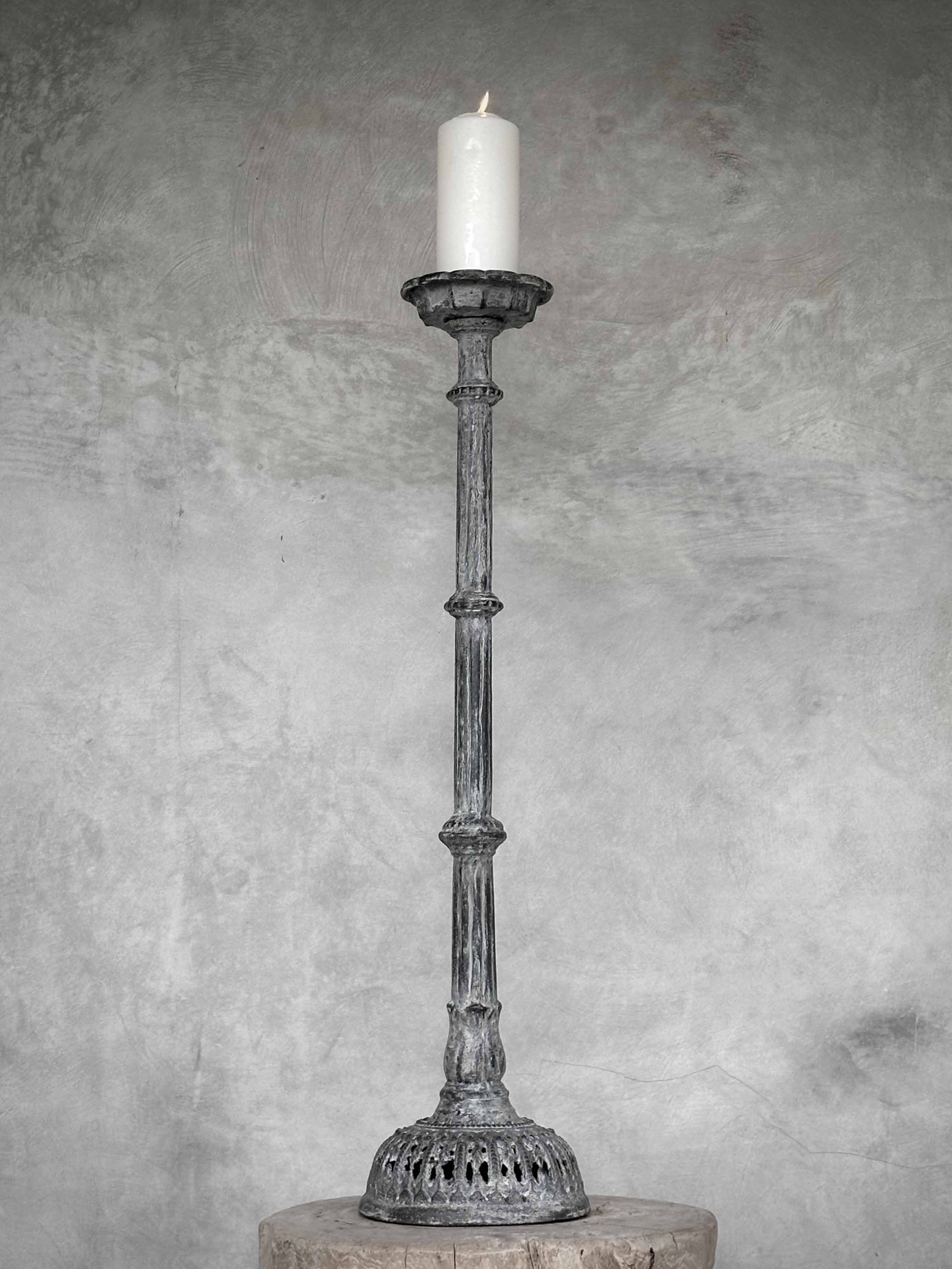 NOTRE DAME cast iron candle holder, rustic