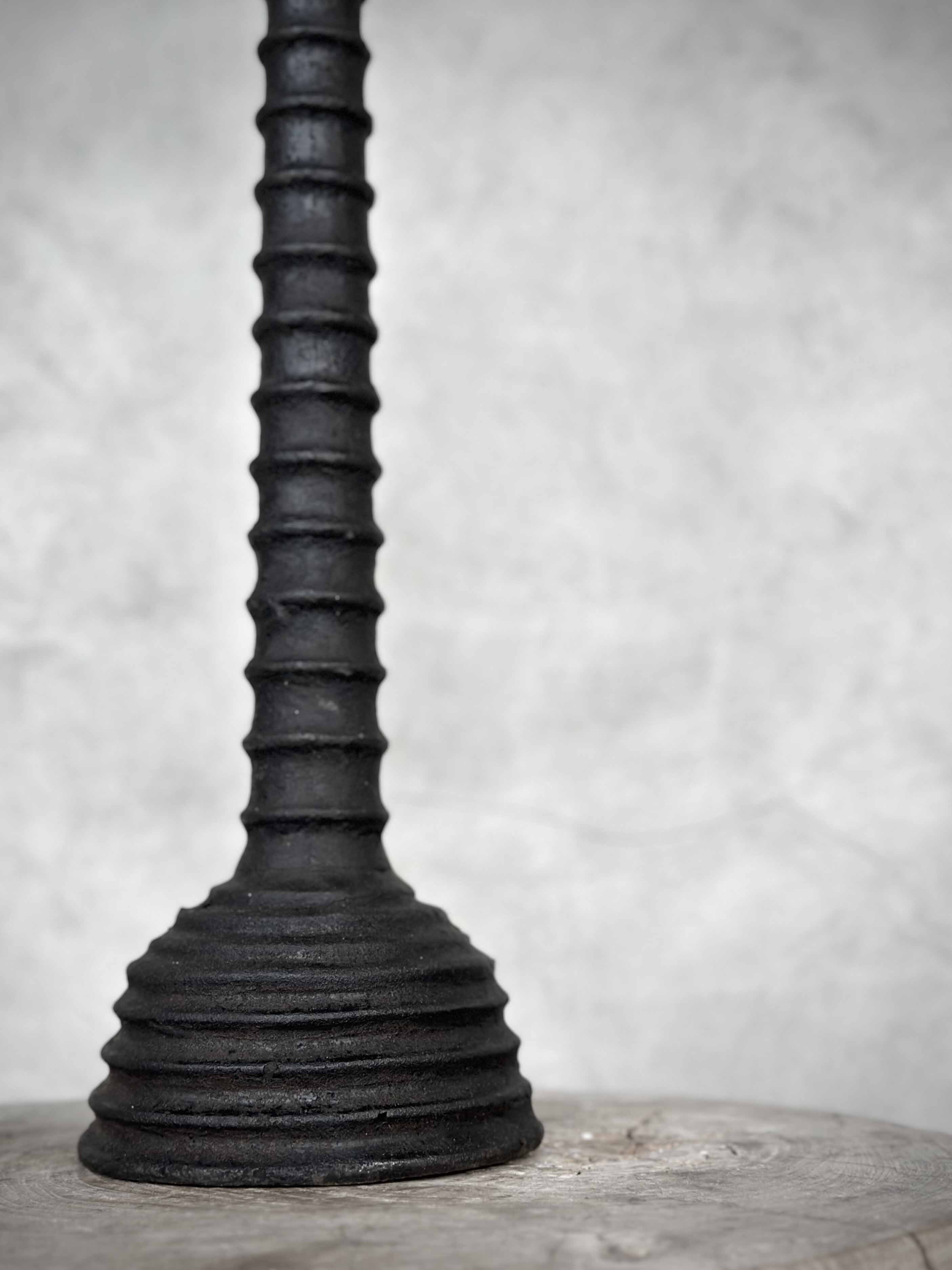 MANDU cast iron candle holder, antique