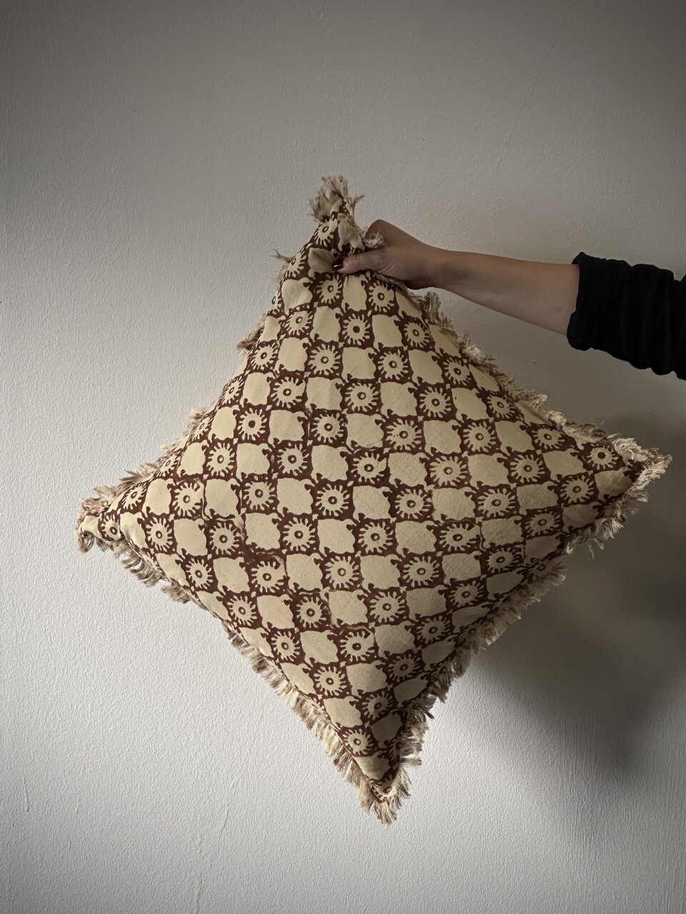 ELIZA cushion cover, brown/mustard