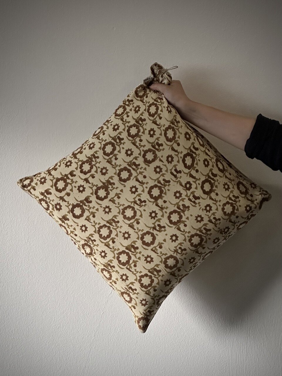 EWA cushion cover, brown/mustard