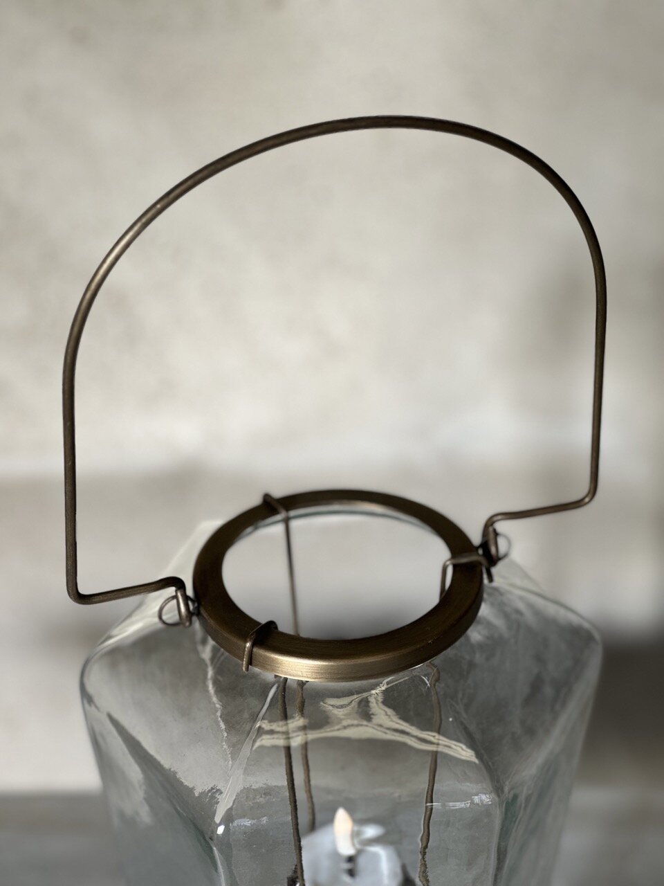 YANG glass tea light hurricane, clear glass