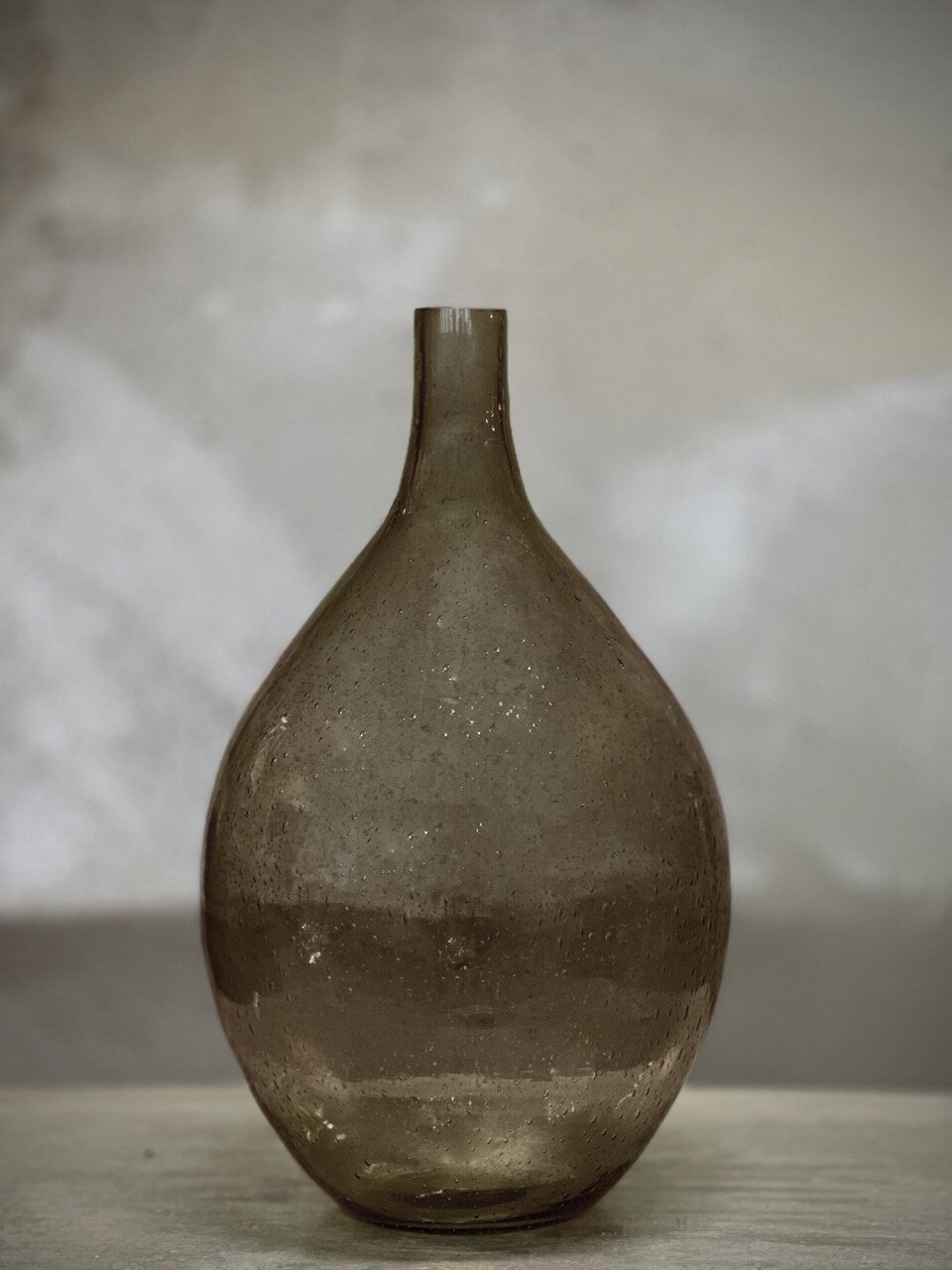 BONNE glass bottle vase, smoke bubble glass