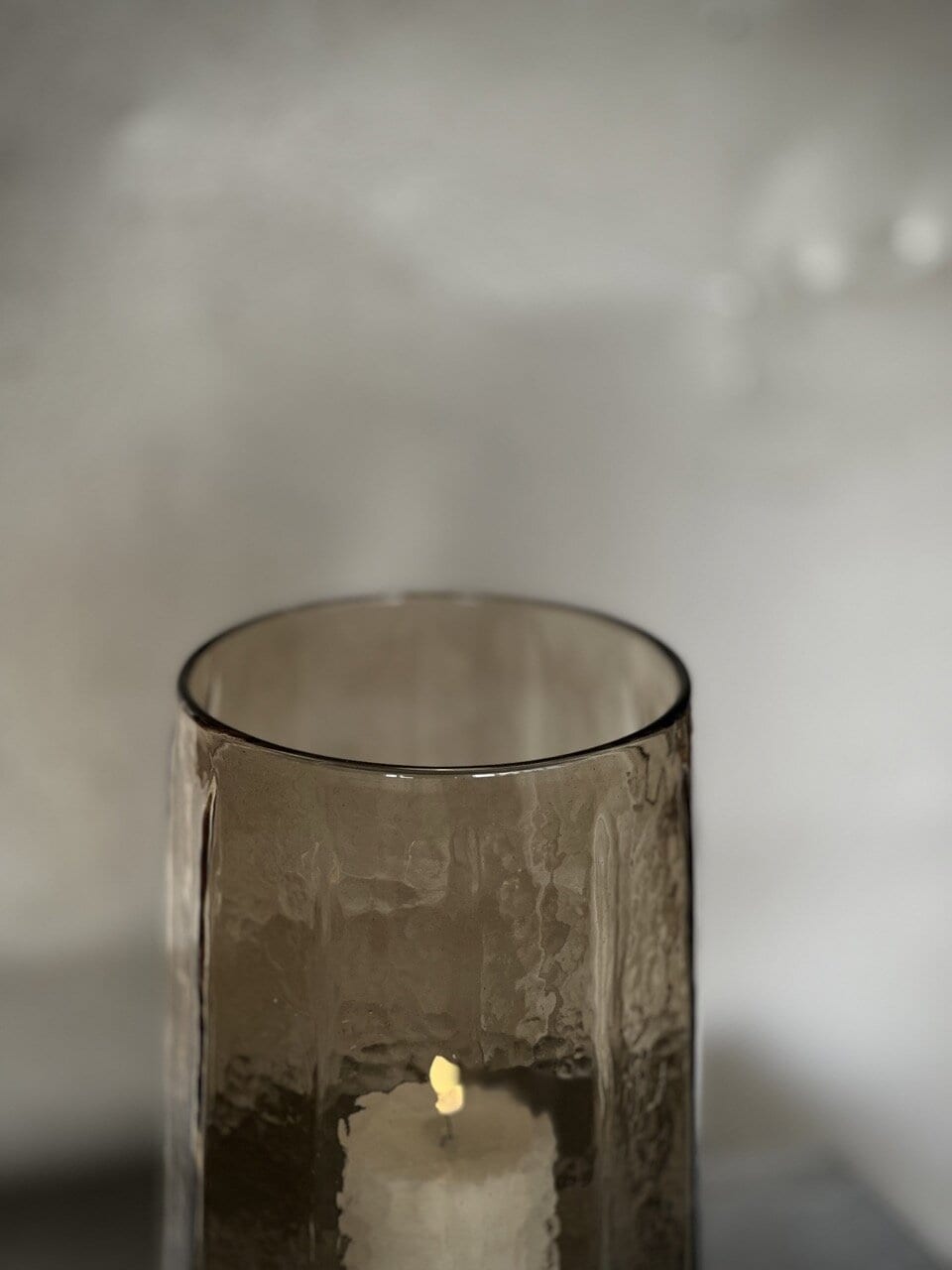 ROBI large glass hurricane / vase, smoke glass