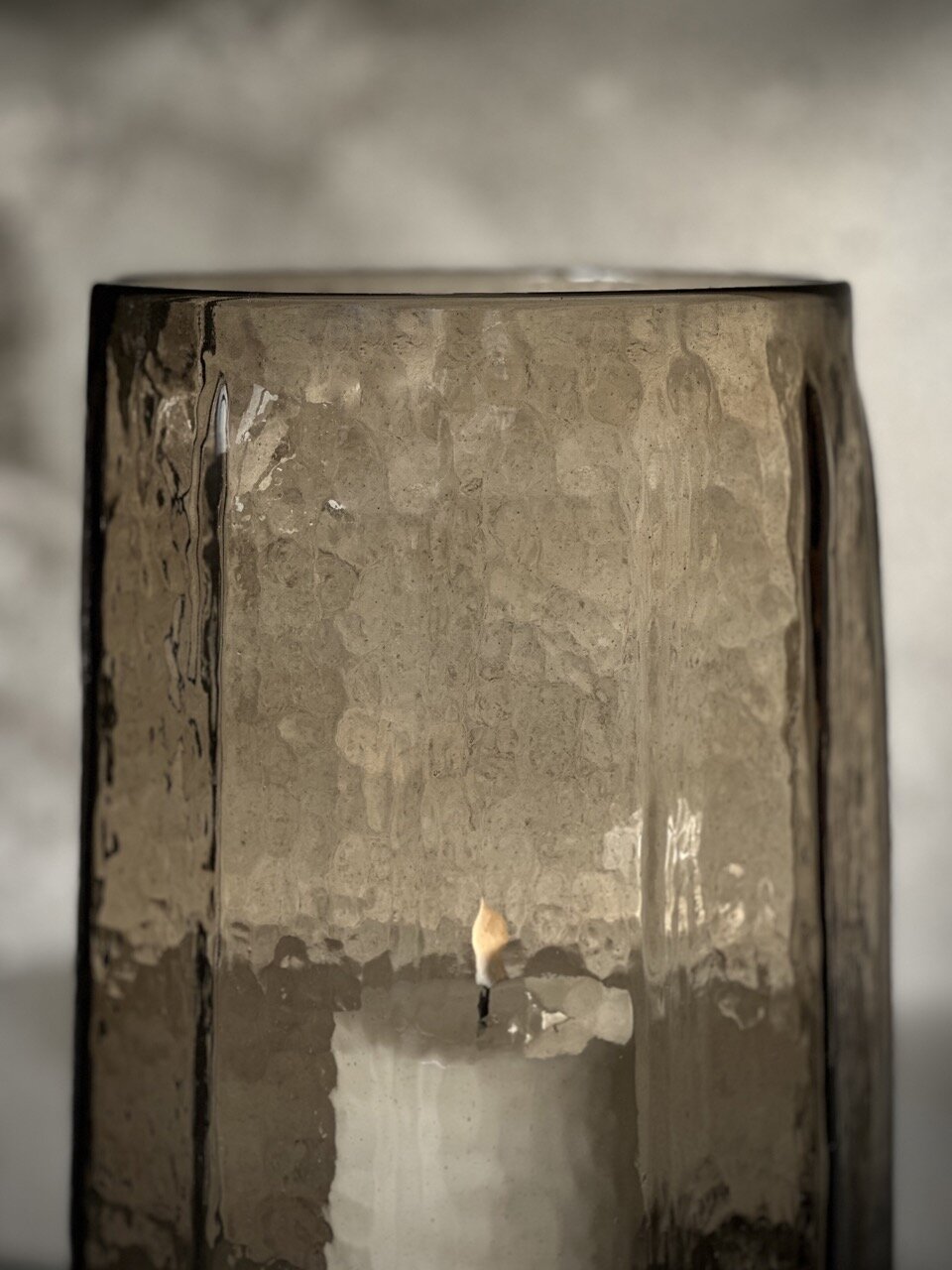 ROBI large glass hurricane / vase, smoke glass