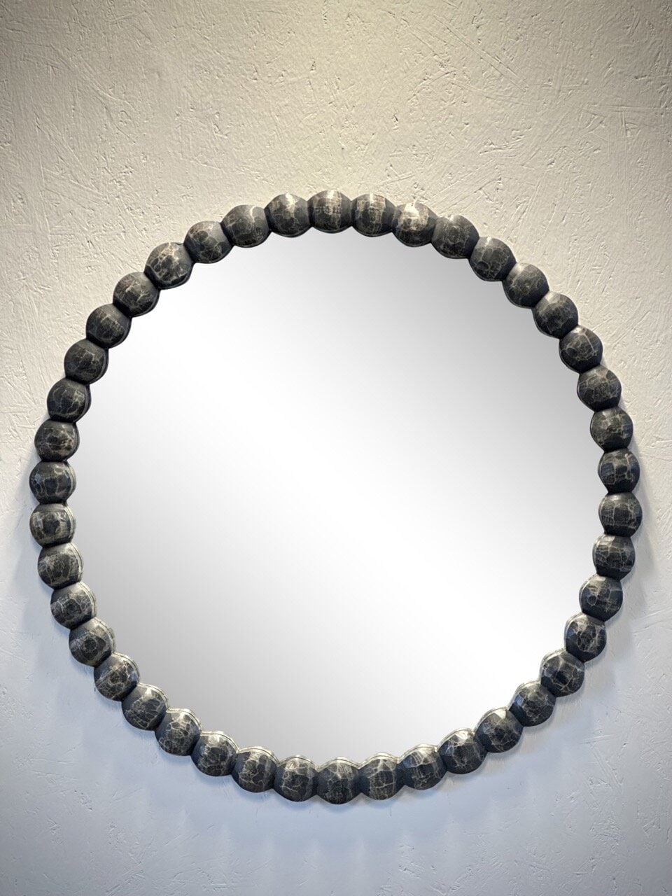 KISH round mirror, antique black