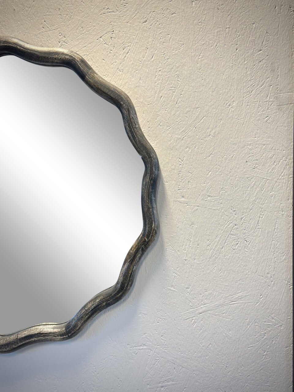 SERO round mirror, antique black
