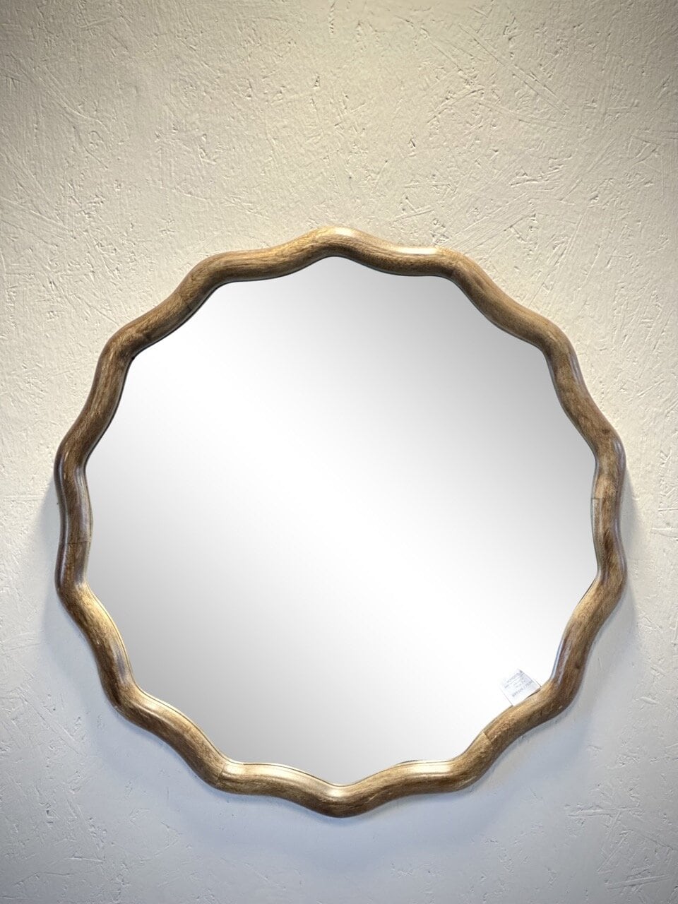SERO round mirror, light walnut