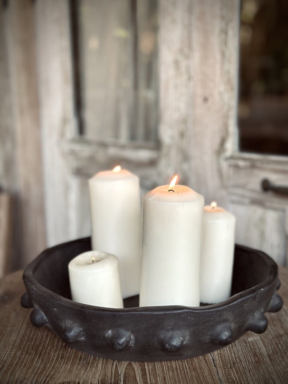 TATU bowl with dots, black antique