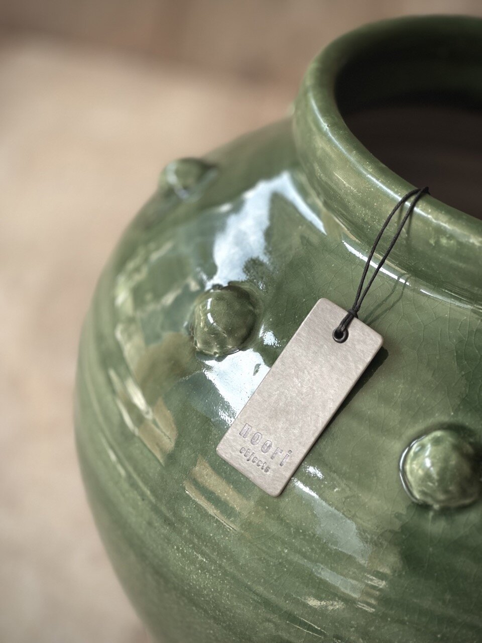 MONG large vase, green glazed