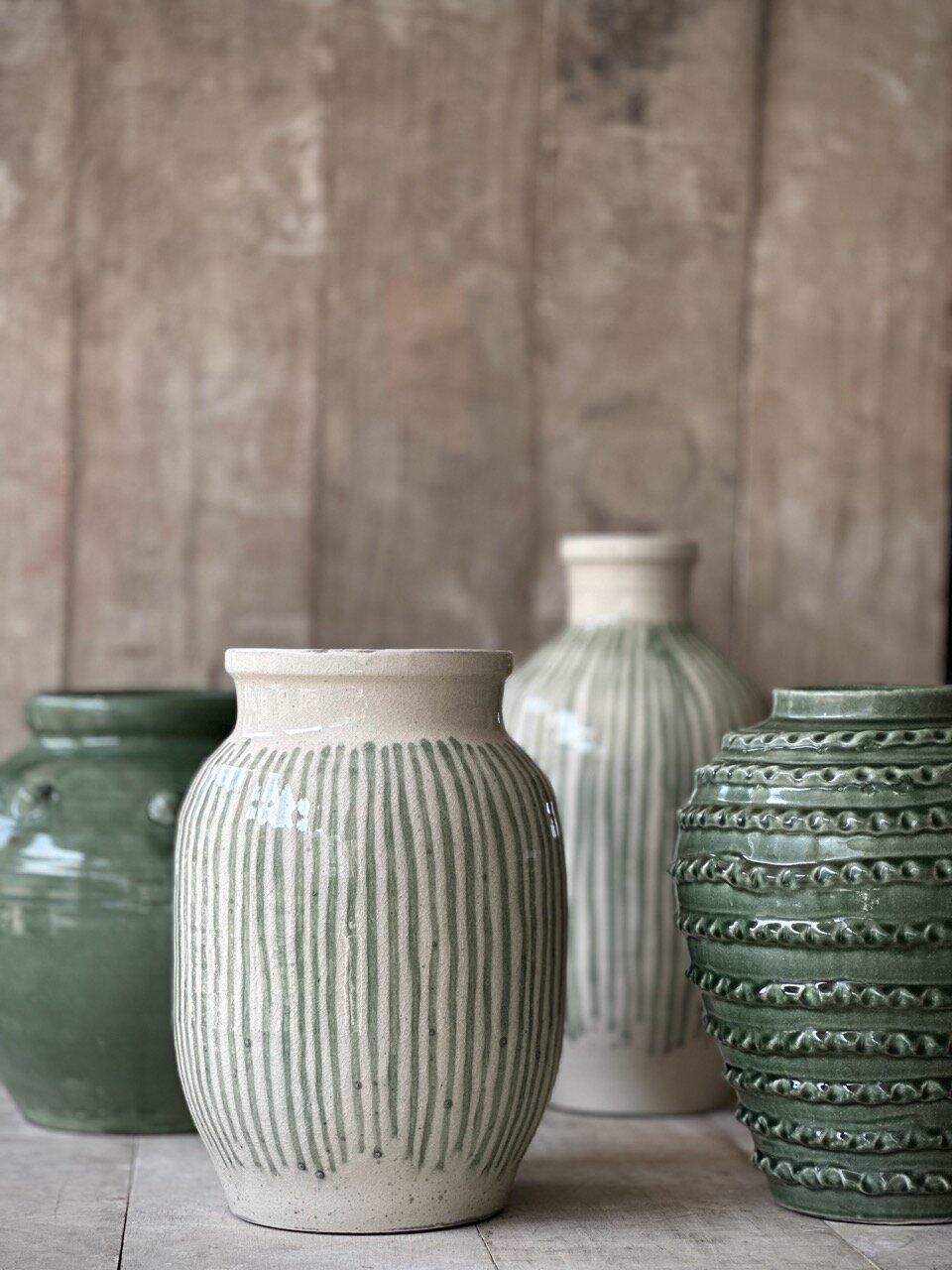 MONG large vase, green glazed