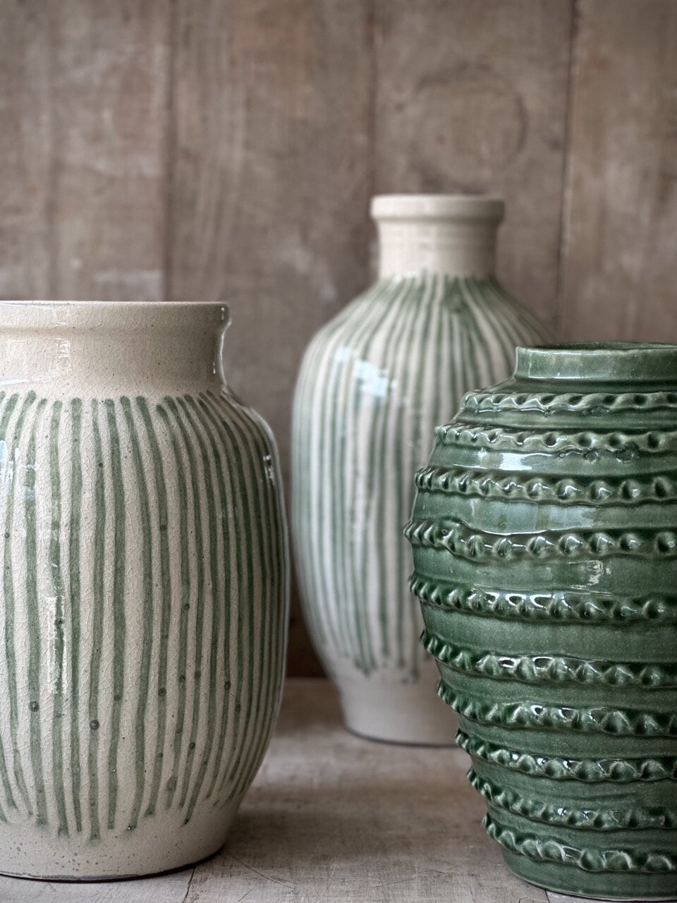 DURI large vase, green glazed