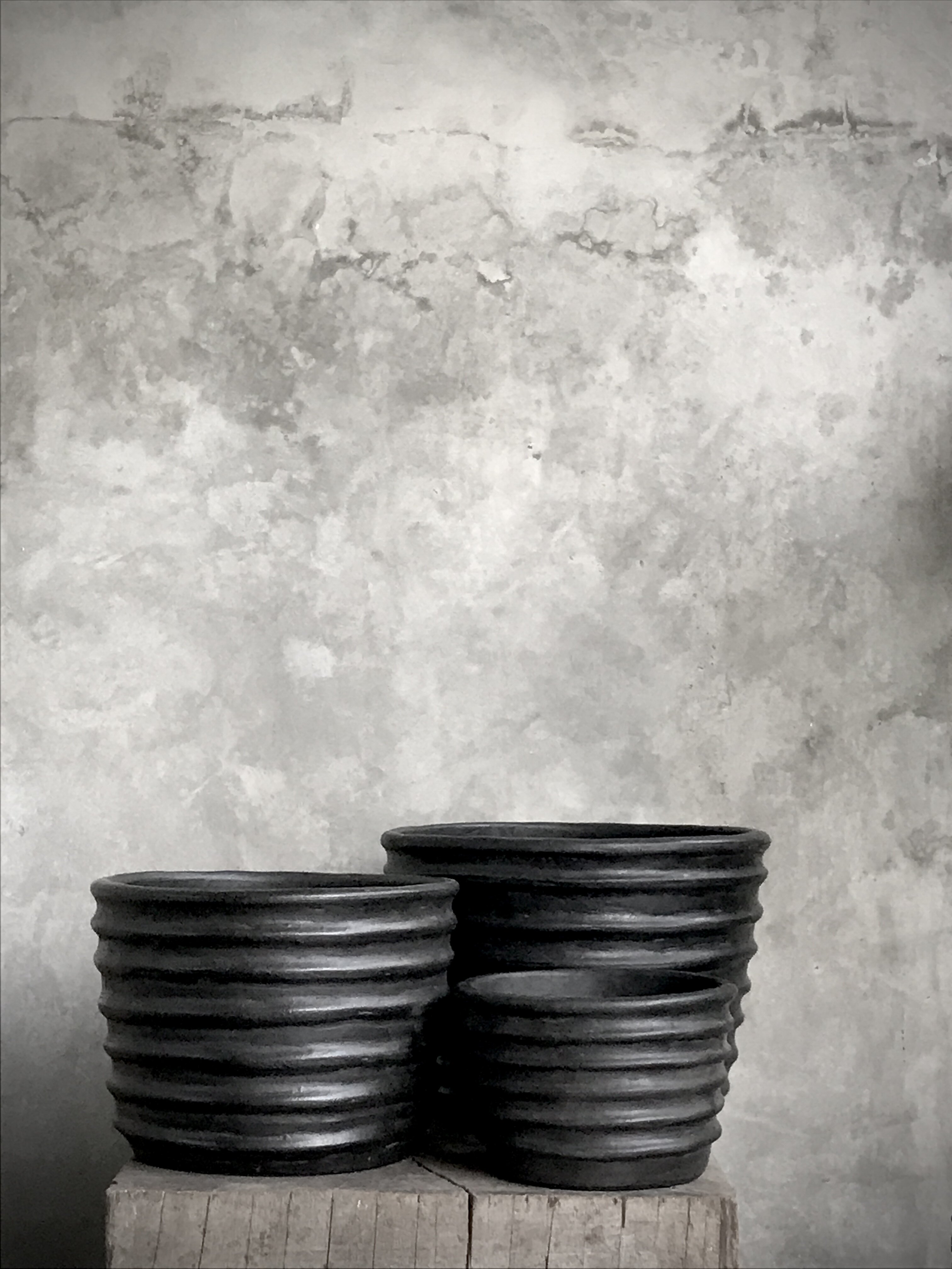PELI pots set 3, black antique