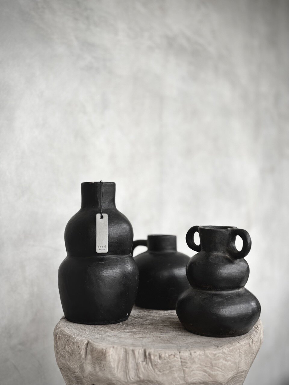 ENZO - Vase set of 3, black antique