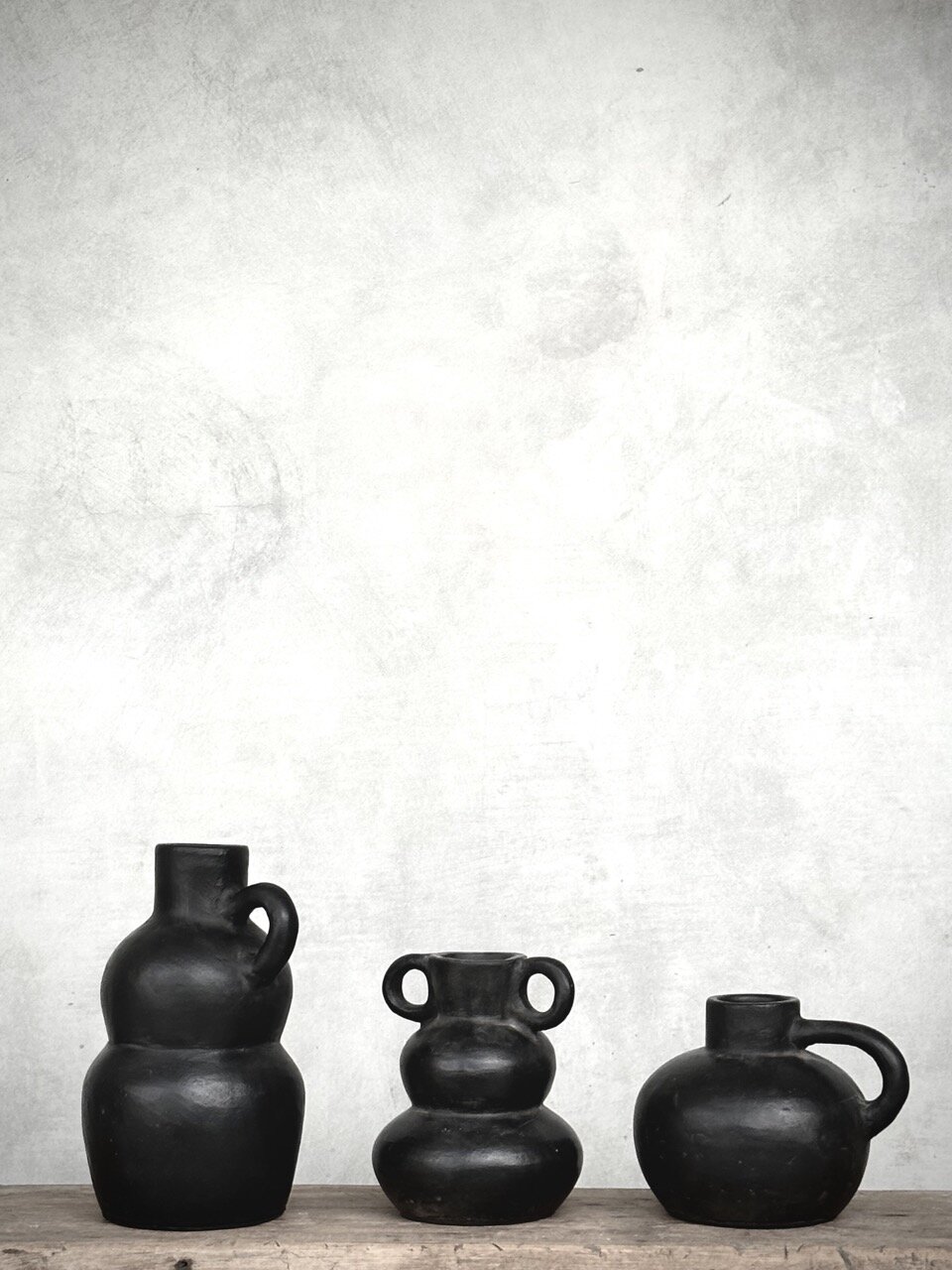 ENZO - Vase set of 3, black antique