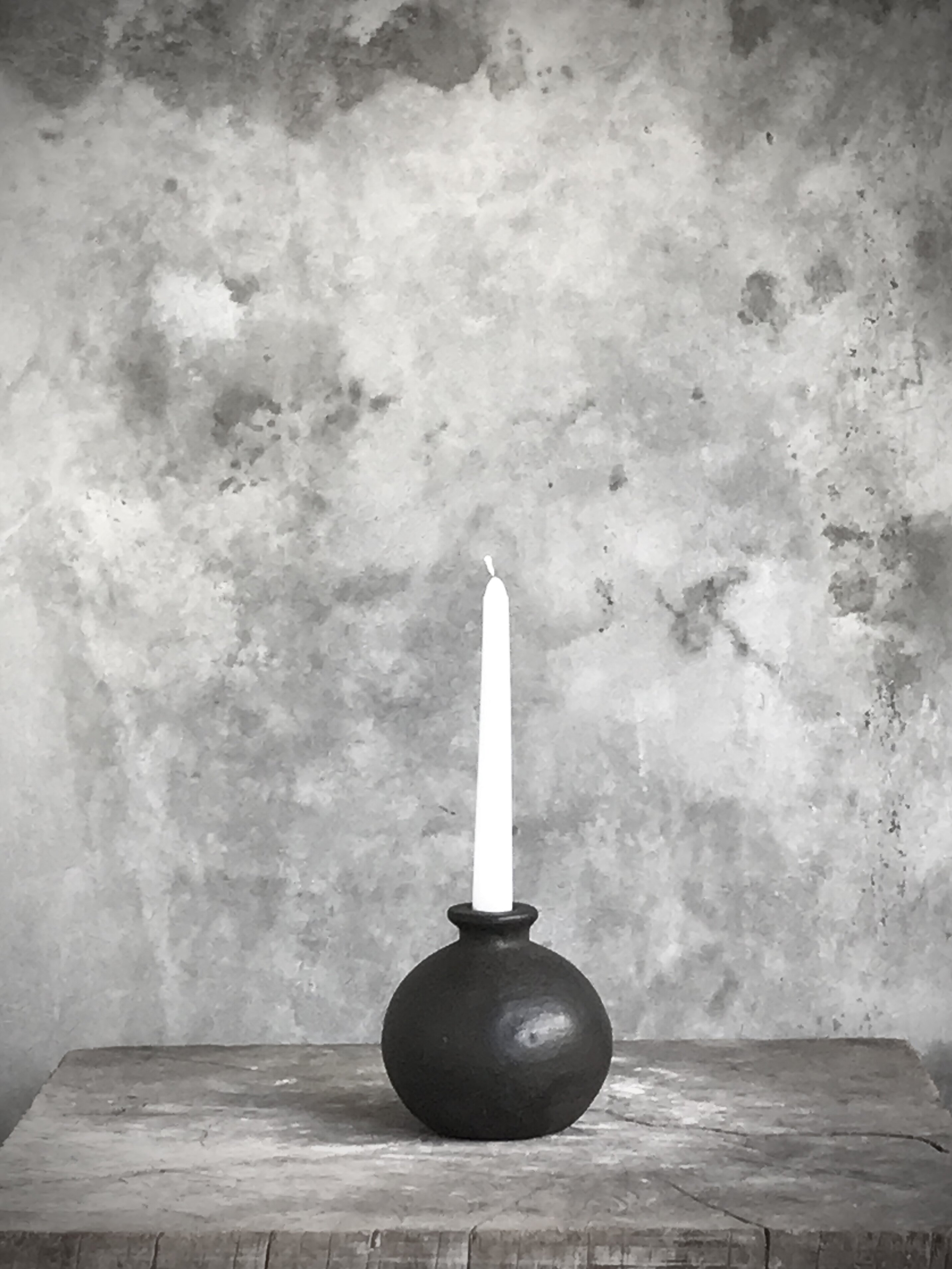 BOLLY candle holder, black antique