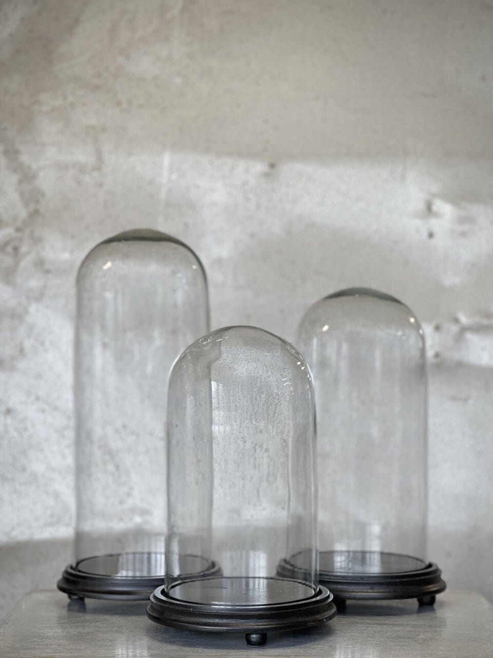 VALLON small round glass dome with black base
