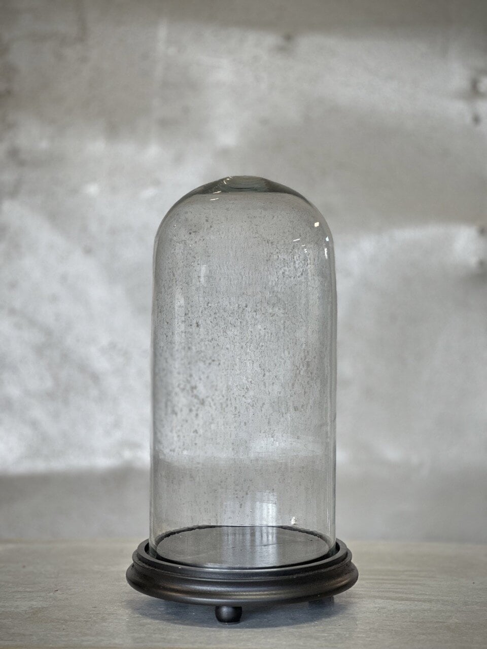 VALLON medium glass dome with black base