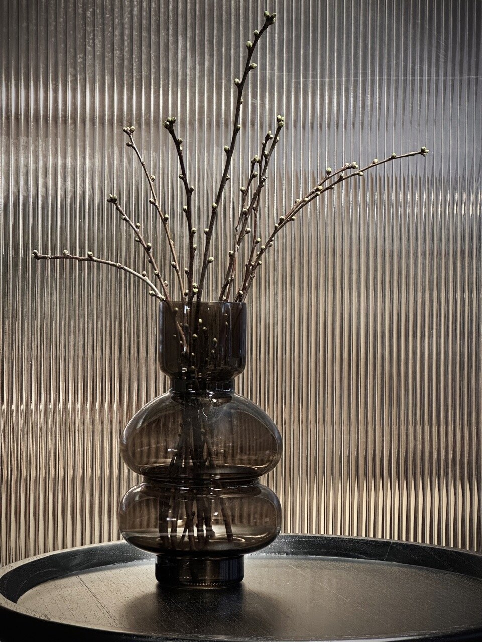 PORTO glass vase, smoke
