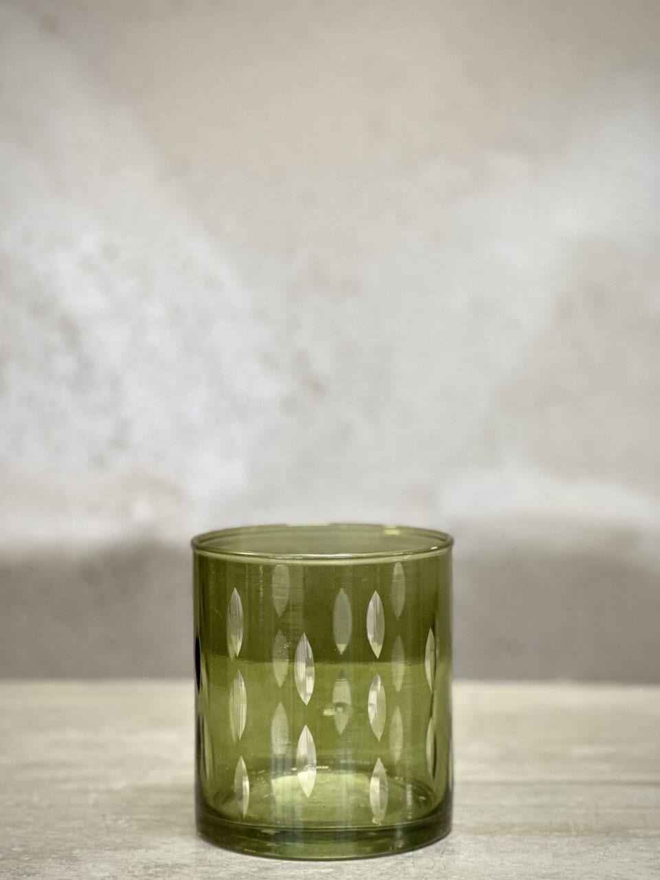 HOLLO tea light candle holder, light green with cutting