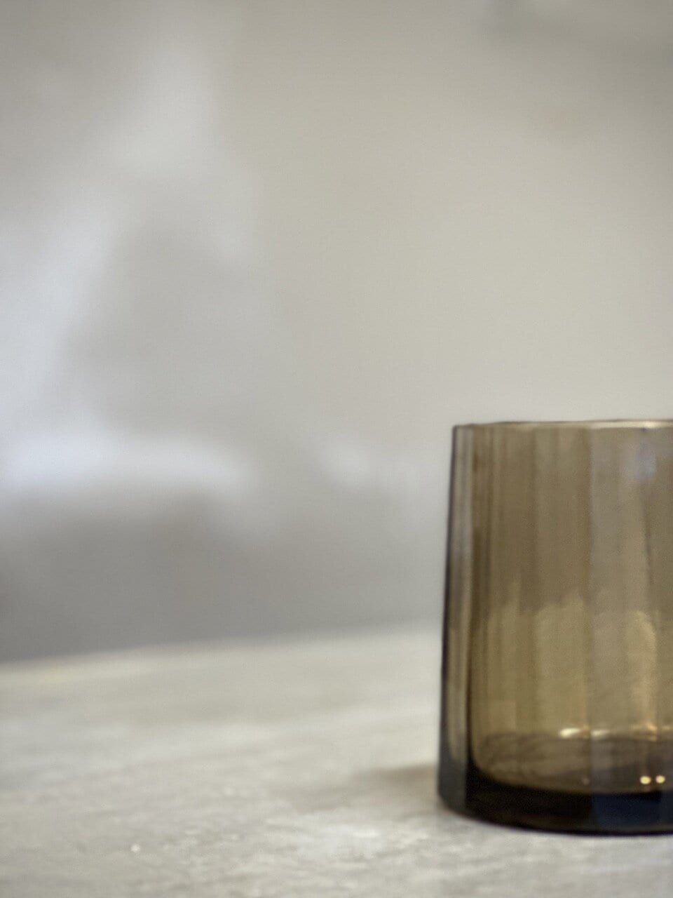 PIDO small tea light candle holder, light smoke colour