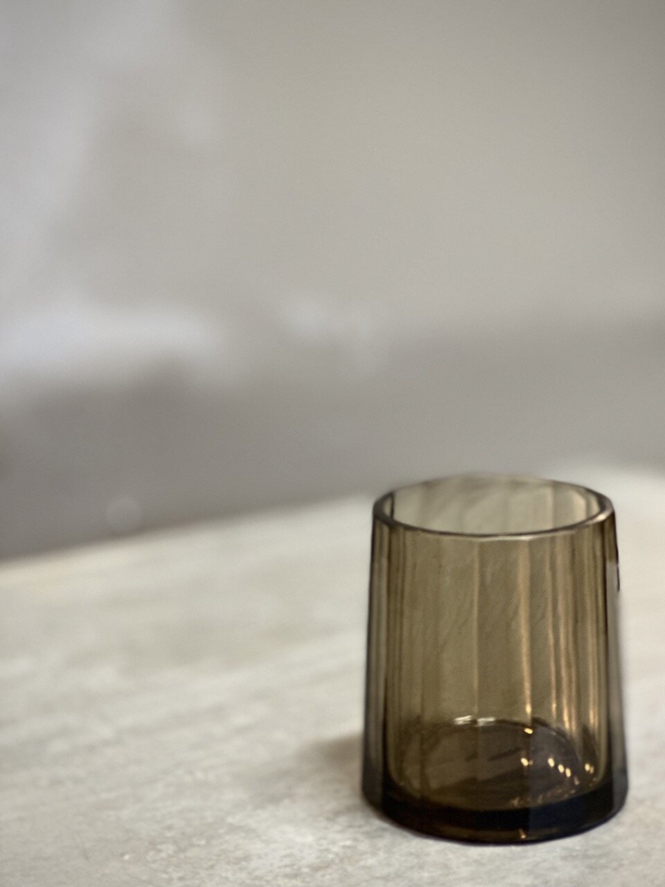 PIDO small tea light candle holder, light smoke colour
