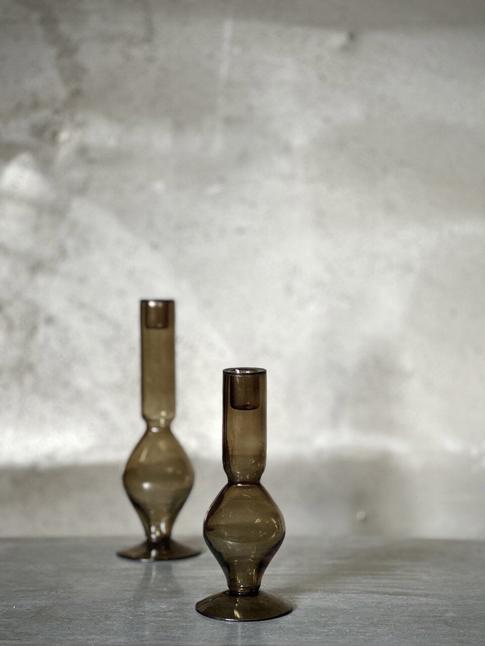 AMI small glass candle holder, olive green