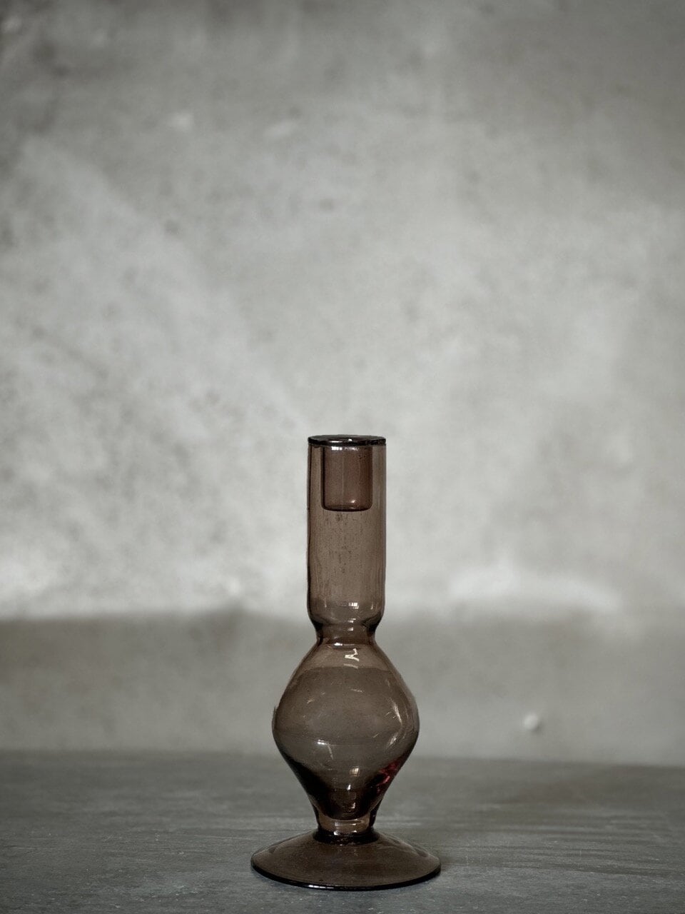 AMI small glass candle holder, smoke