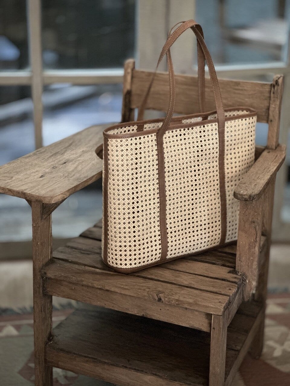 Wicker and leather handbags hotsell