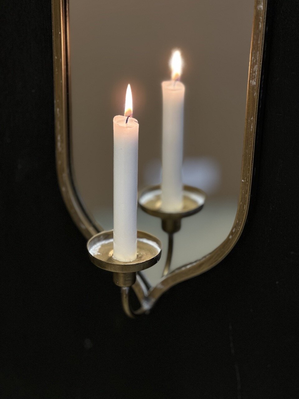 PRIJA wall mirror - candle holder,  antique gold