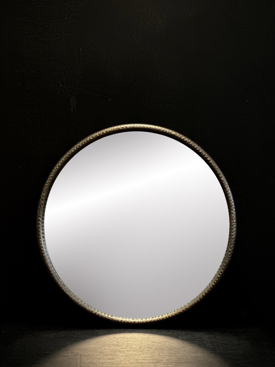 MAX small round wall mirror, antique brass - gold