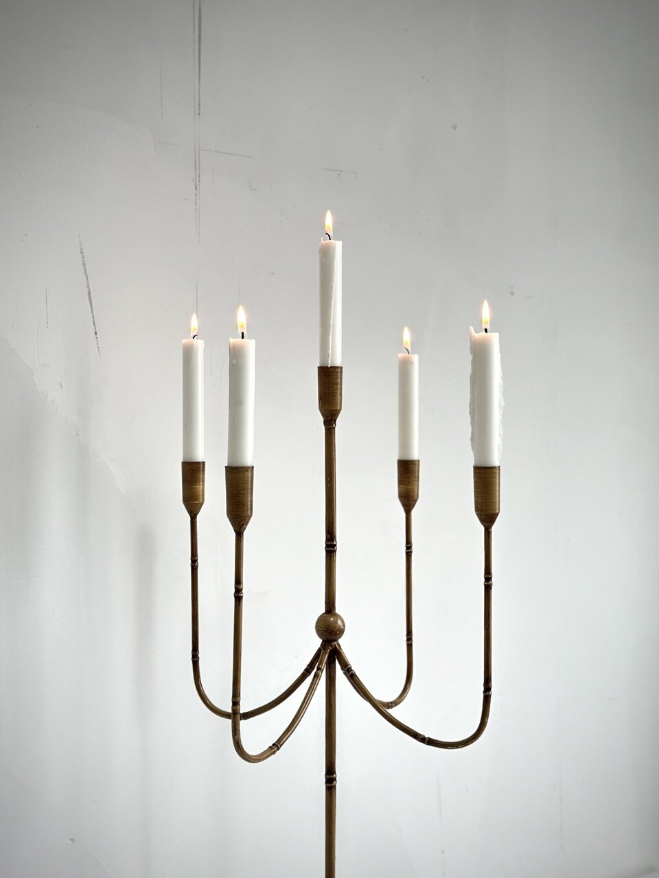 MALA table candelabra 5 arm, vintage light brown