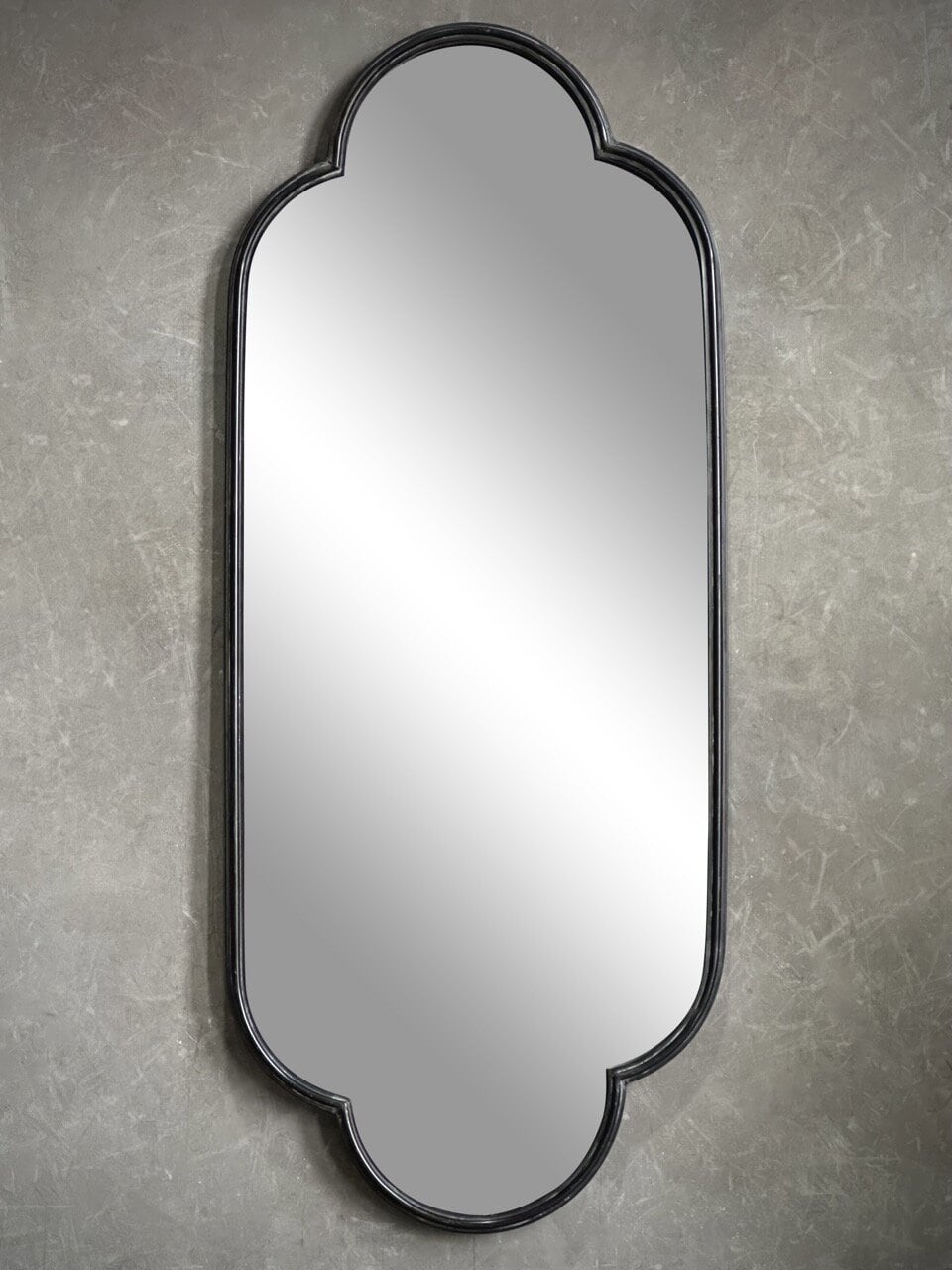 COMO metal rectangular mirror, antique black