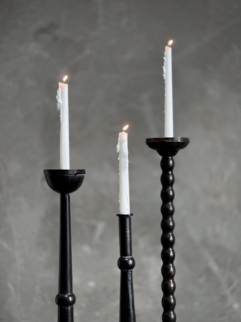 MILES candle holder, antique black