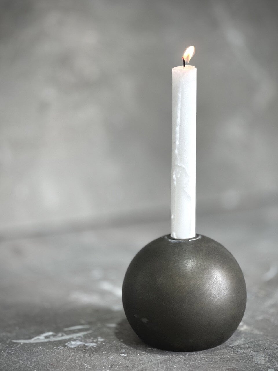PALLO round candle holder, antique