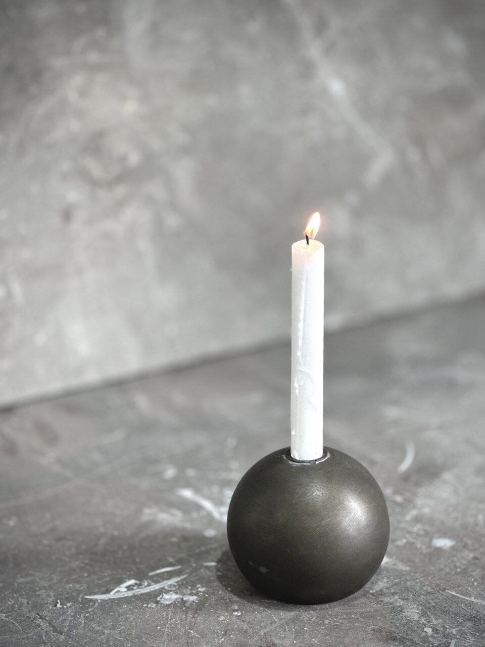 PALLO round candle holder, antique