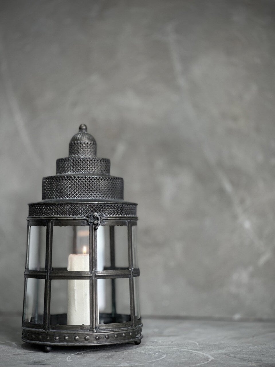 CALMO metal lantern, antique