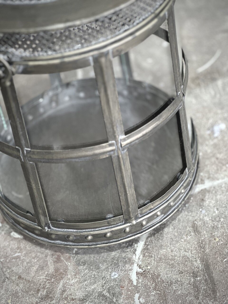 CALMO metal lantern, antique
