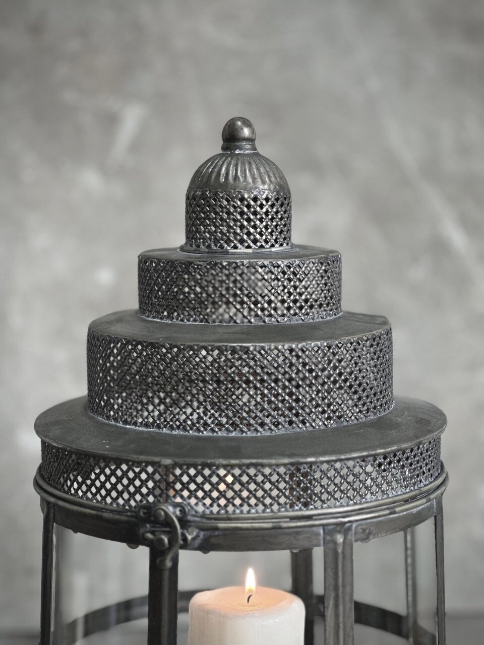 CALMO metal lantern, antique