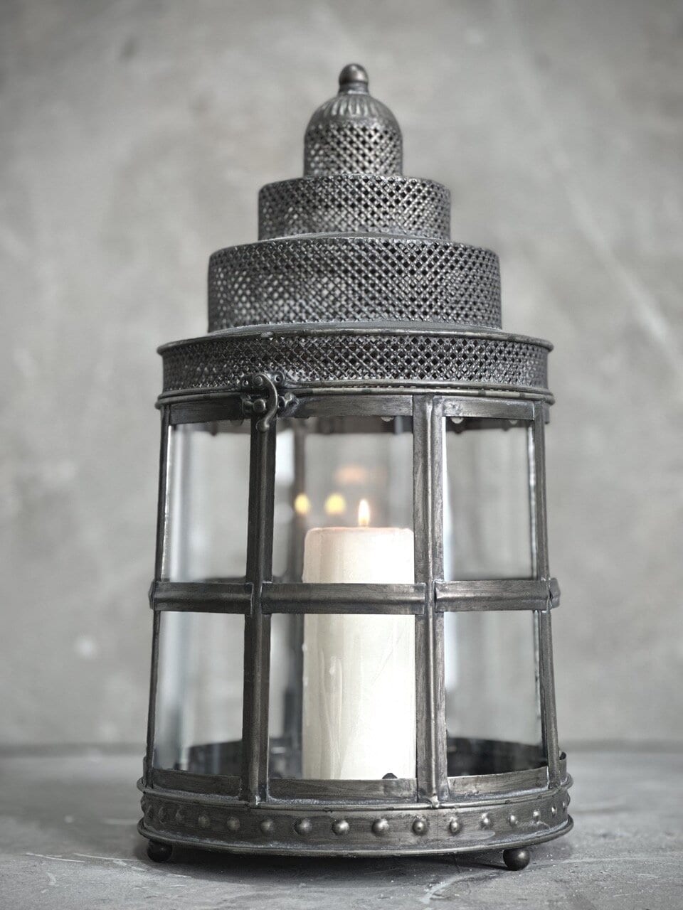 CALMO metal lantern, antique