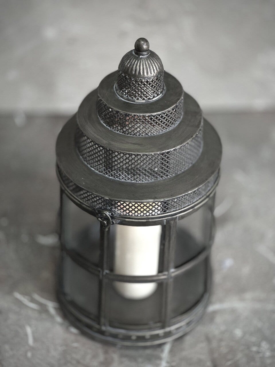 CALMO metal lantern, antique