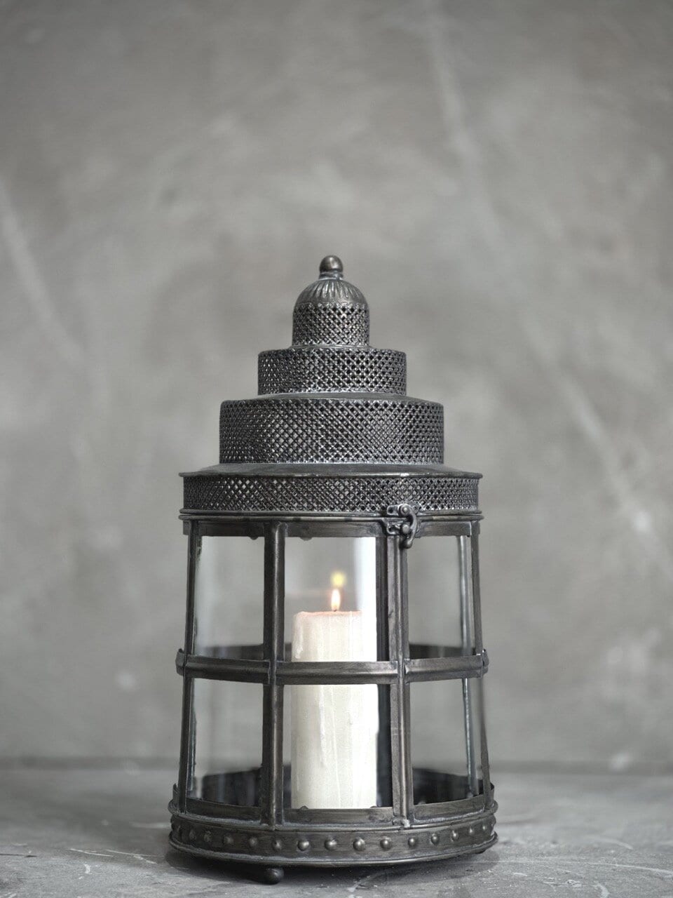 CALMO metal lantern, antique