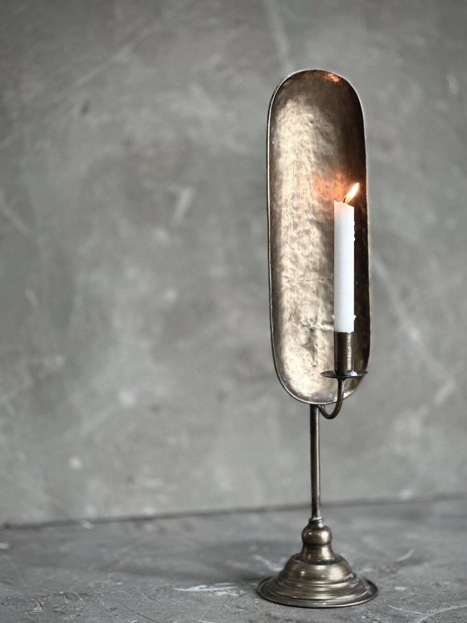 NOON candle holder, antique gold